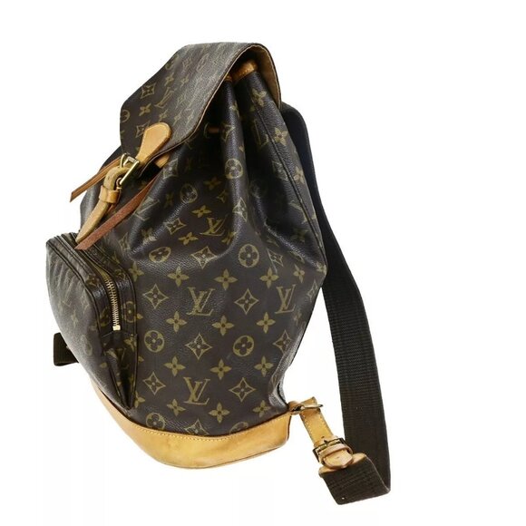LOUIS VUITTON Montsouris GM Backpack Bag Monogram Leather Brown M51135 70FB218 - Picture 2 of 15